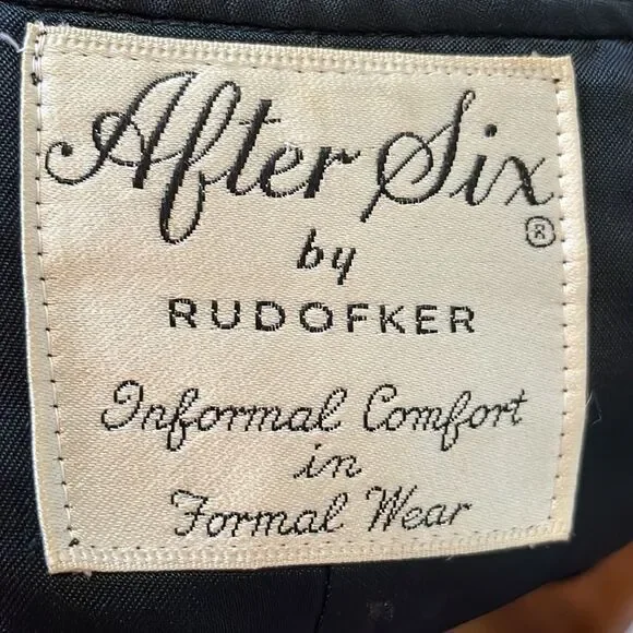 Vtg After‎ Six by Rudofker black tuxedo jacket